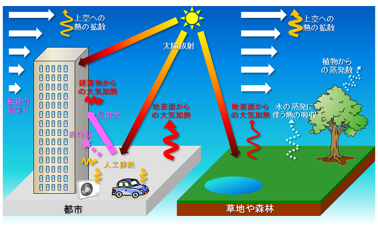 気象庁_ヒートアイランド現象の概念図